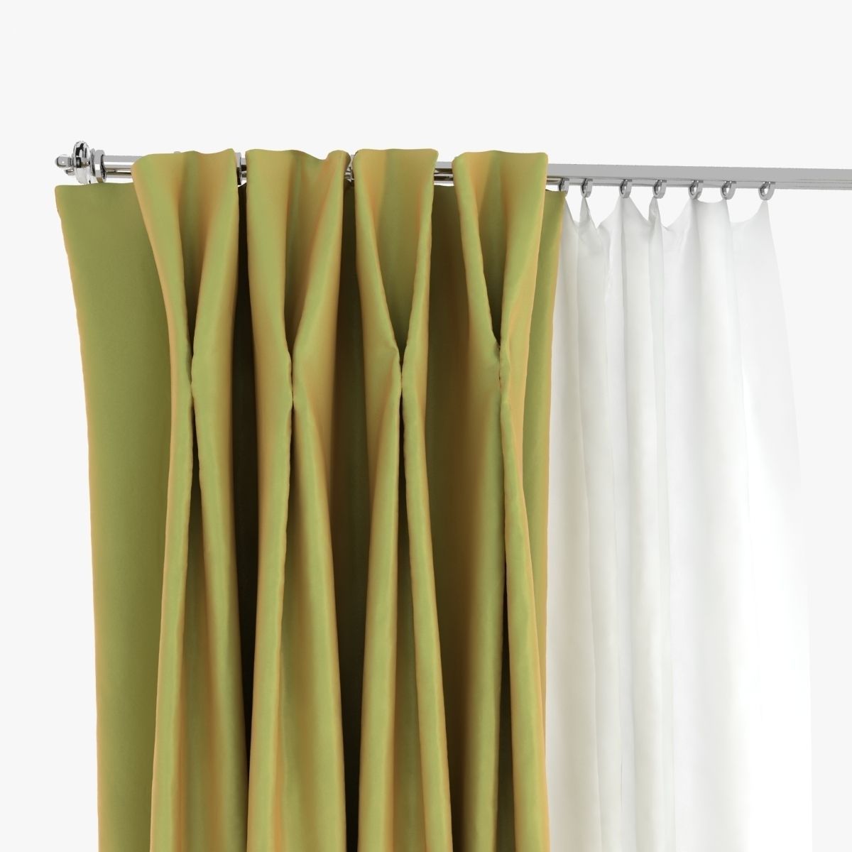 Double Pinch Pleat Curtains 3D model_6