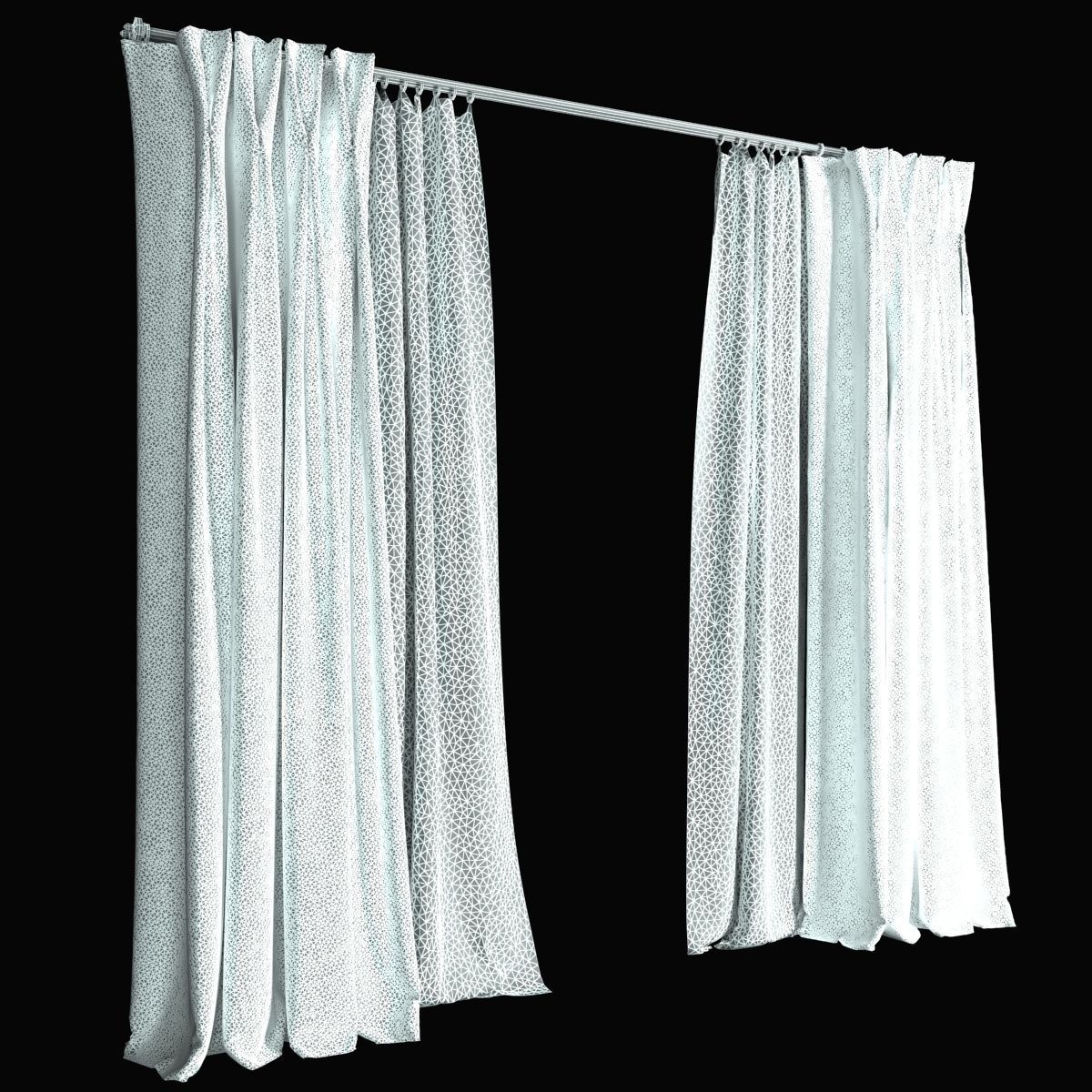 Double Pinch Pleat Curtains 3D model_2