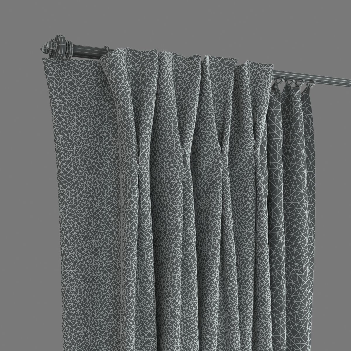 Double Pinch Pleat Curtains 3D model_7