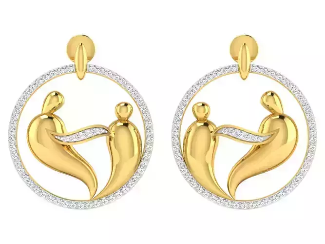 AFP00082 gold earring with diamonds