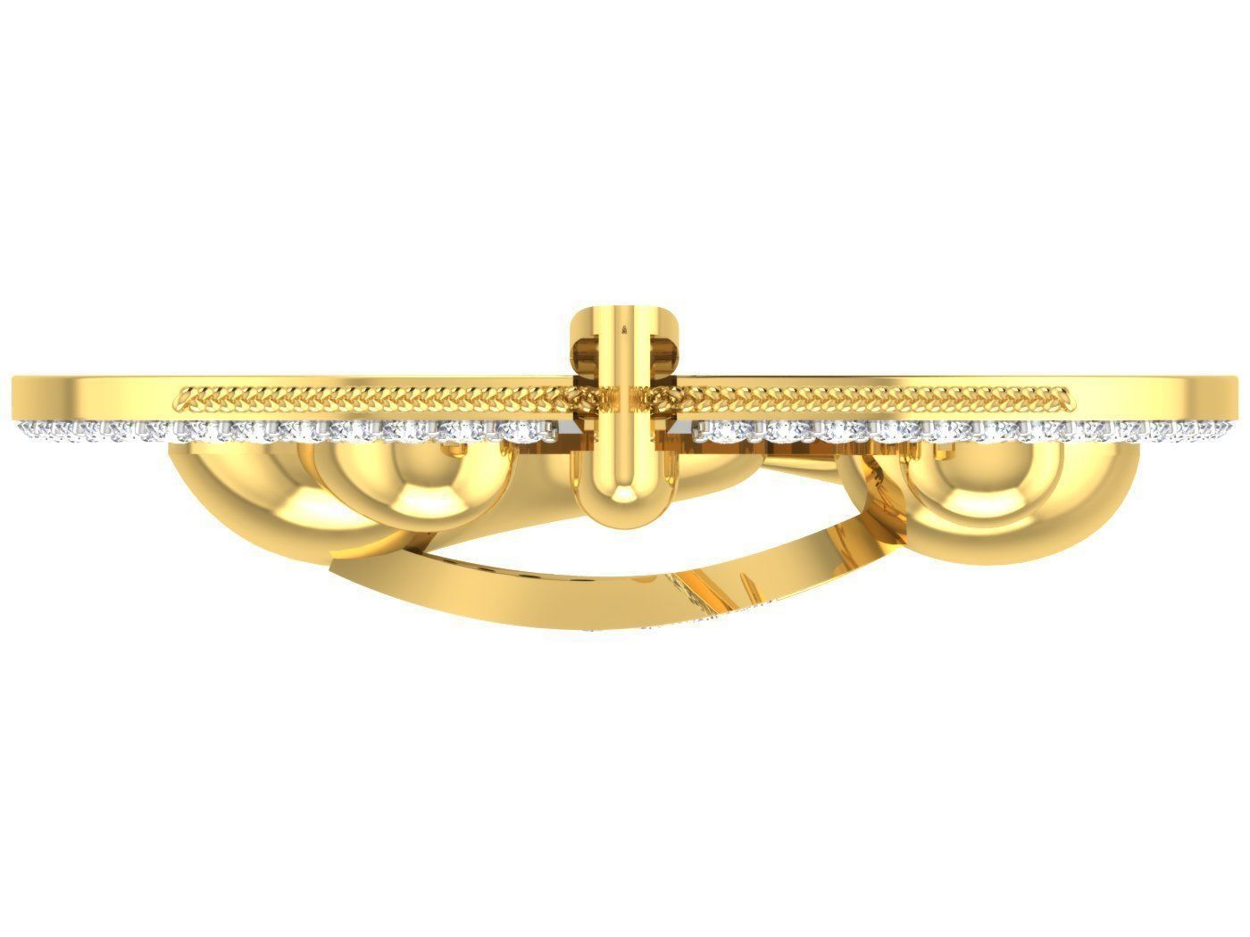 AFP00082 gold earring with diamonds 3D print model_8