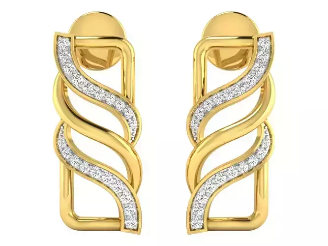 AFP00073 gold plated earrings with diamonds