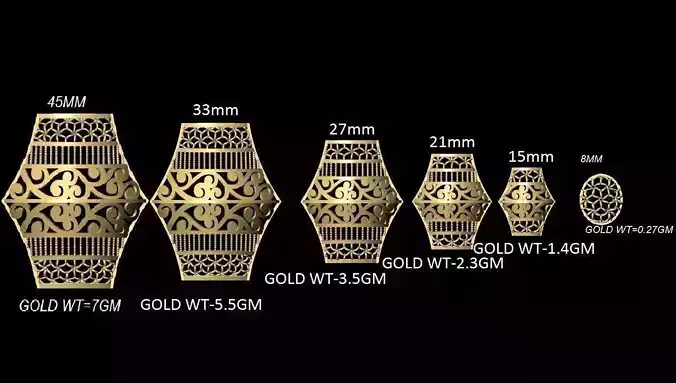 VR-PND2327 gold plated lamp shades 3D print model