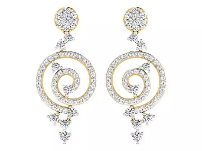 AFP00066 diamond pendant gold 3D print model