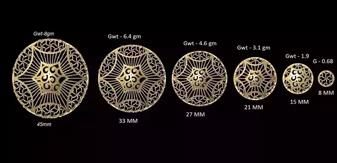 VR-PND2265 gold ring sizes for men and women