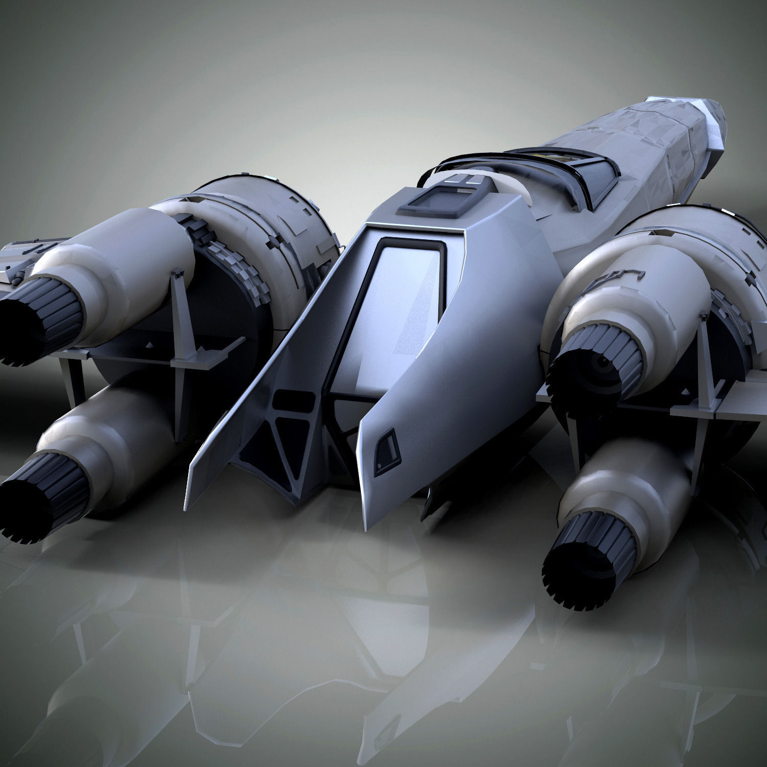 Spaceship star wars x - wing fighter 3D model_5