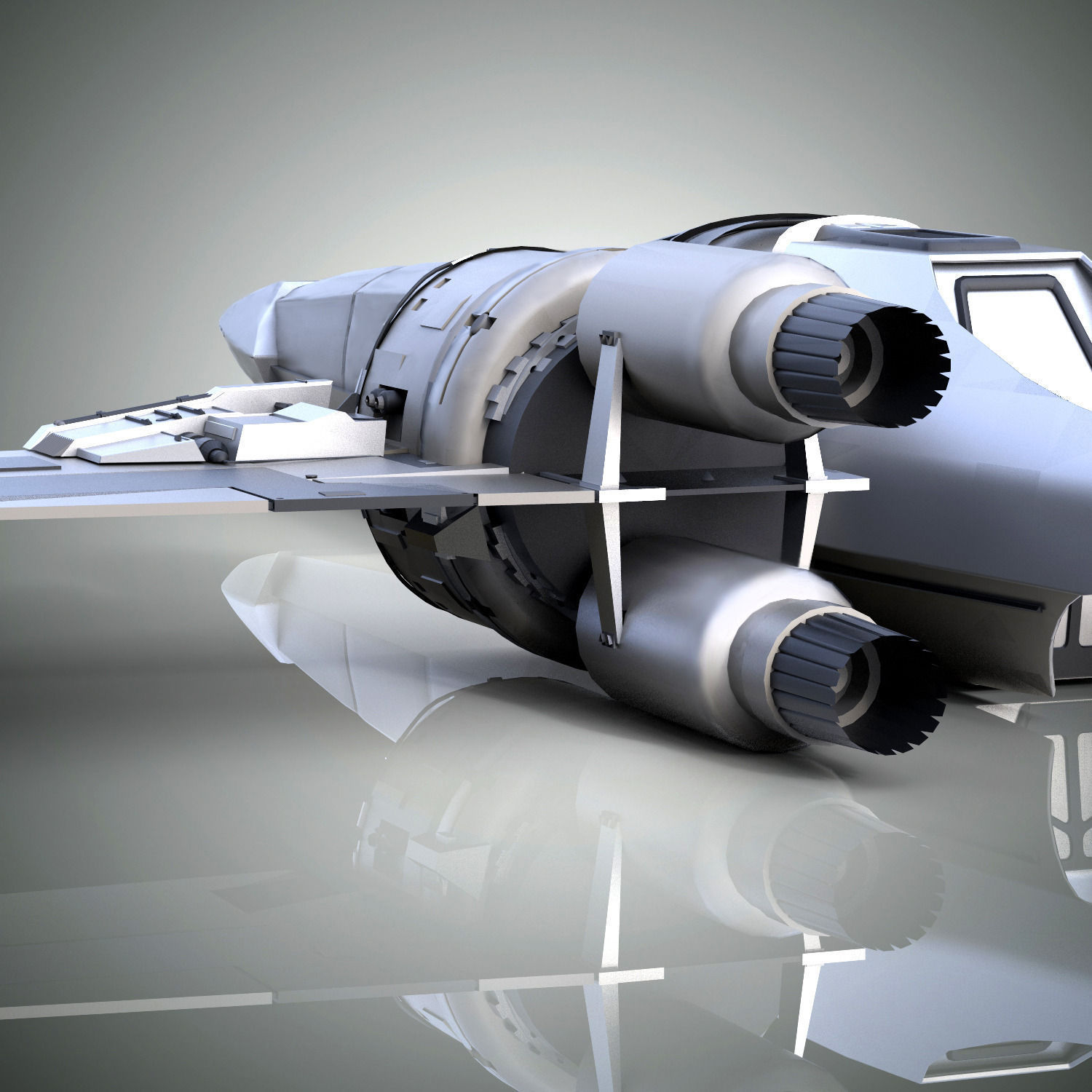 Spaceship star wars x - wing fighter 3D model_4