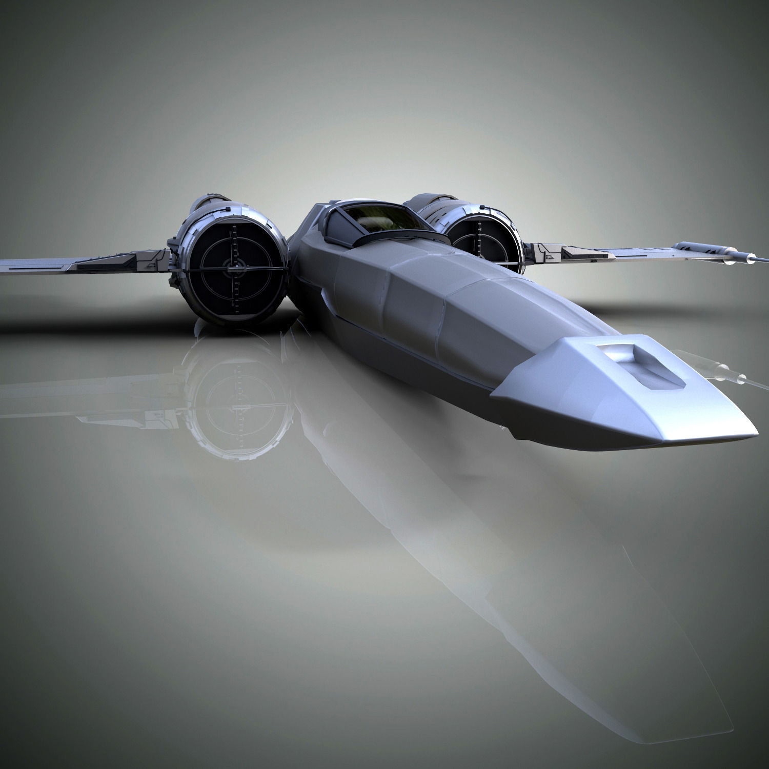 Spaceship star wars x - wing fighter 3D model_1