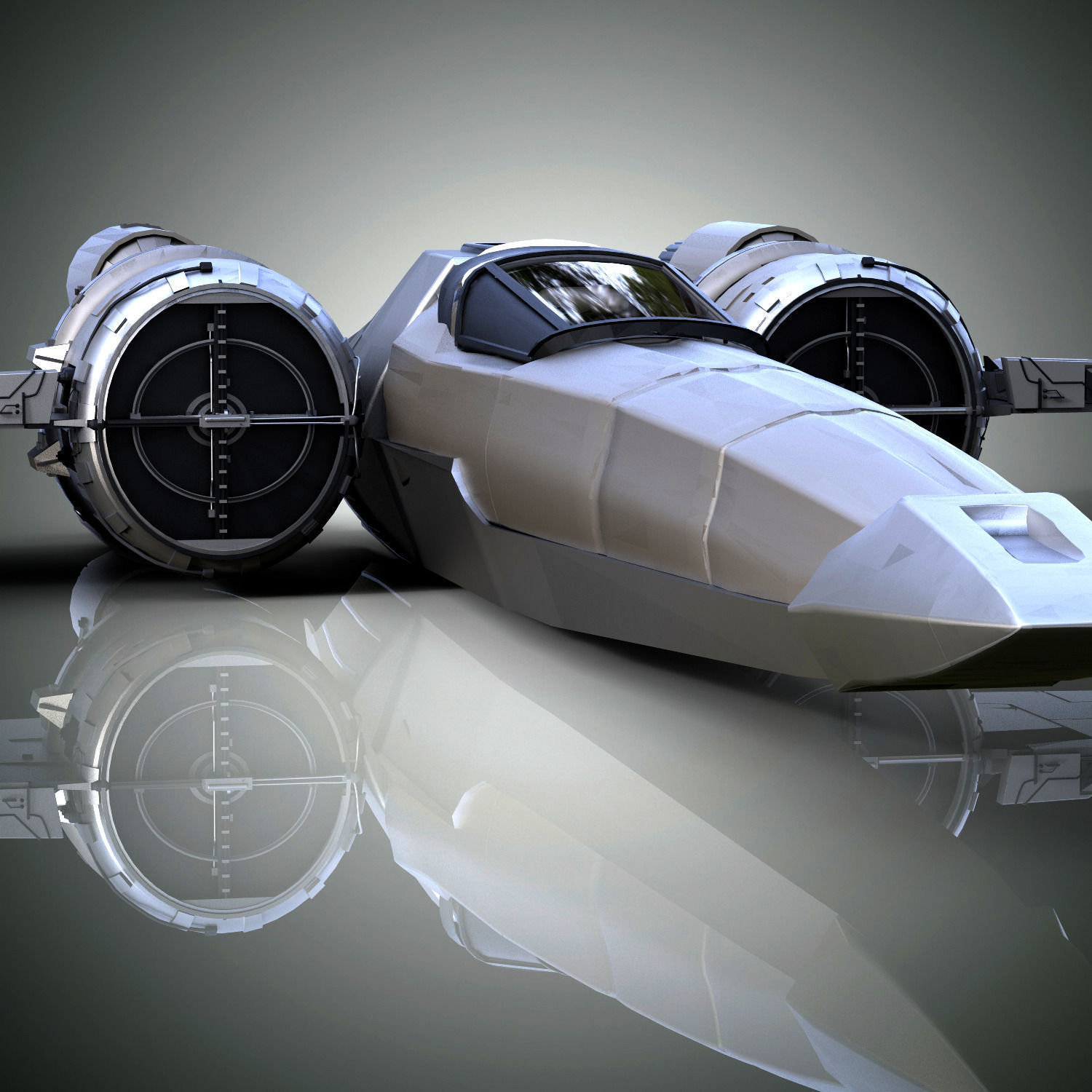 Spaceship star wars x - wing fighter 3D model_2