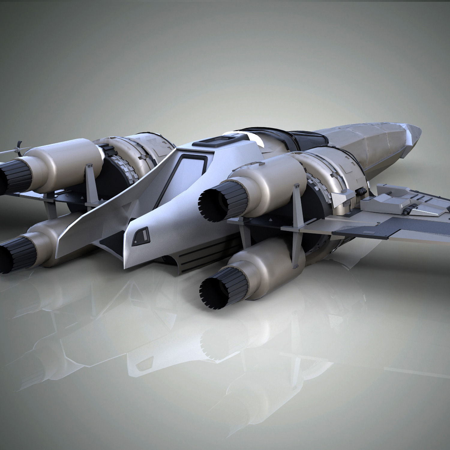 Spaceship star wars x - wing fighter 3D model_3