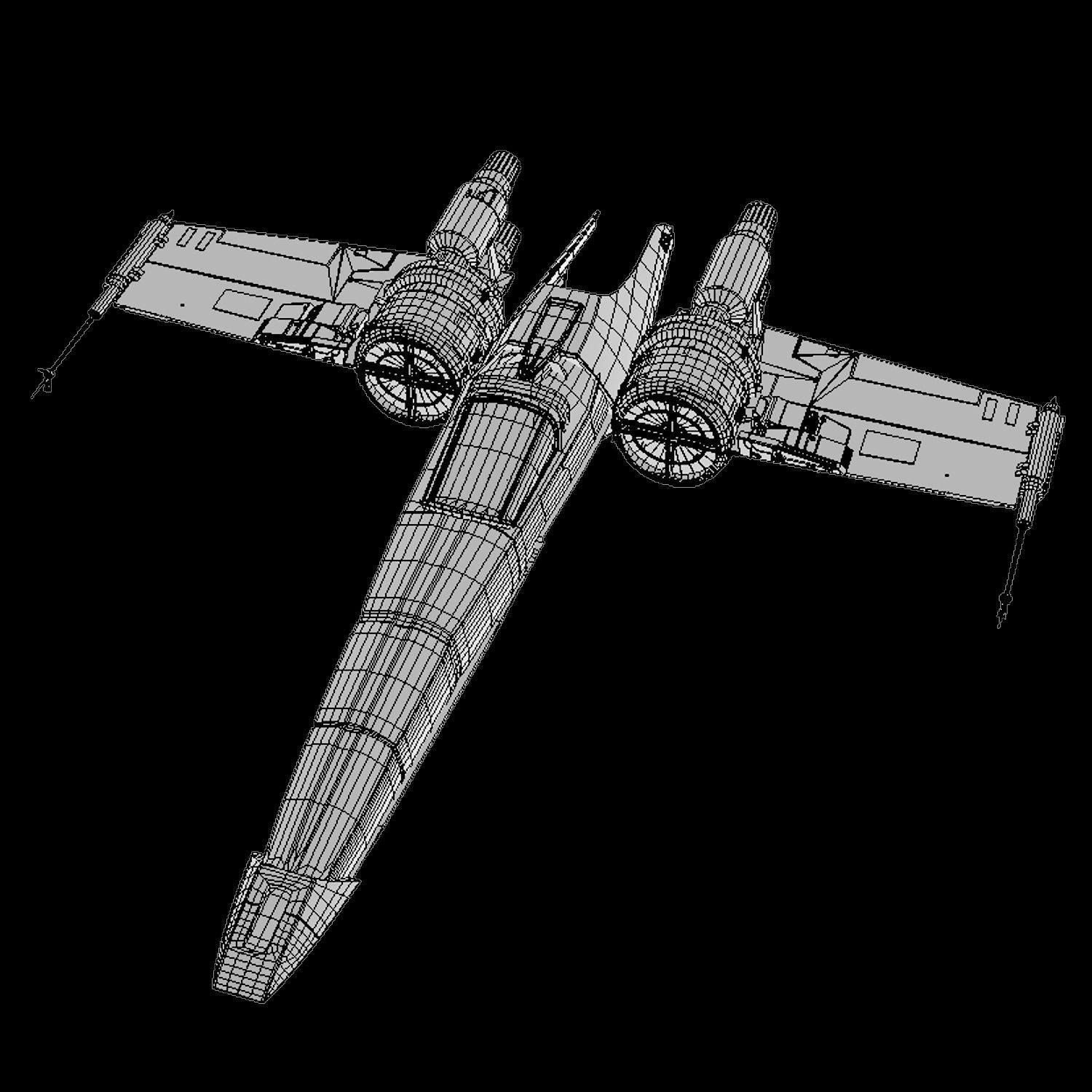 Spaceship star wars x - wing fighter 3D model_7