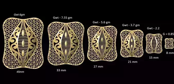 VR-PND2262 set of gold plated rings