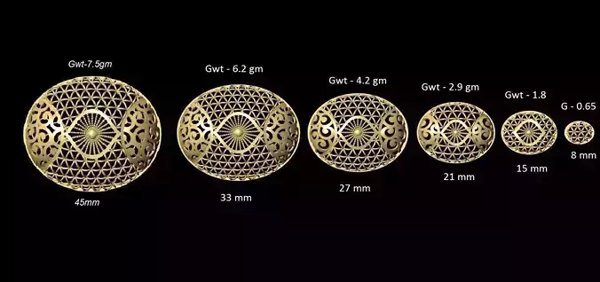 VR-PND2261 size of gold medallion