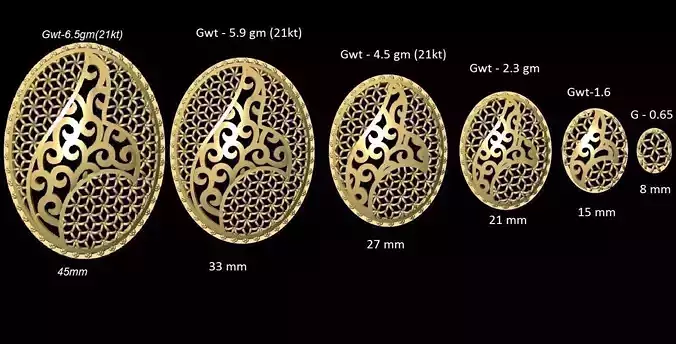 VR-PND2258 size of gold medallion