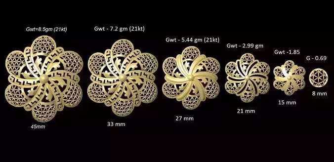 VR-PND2257 gold filigree flower