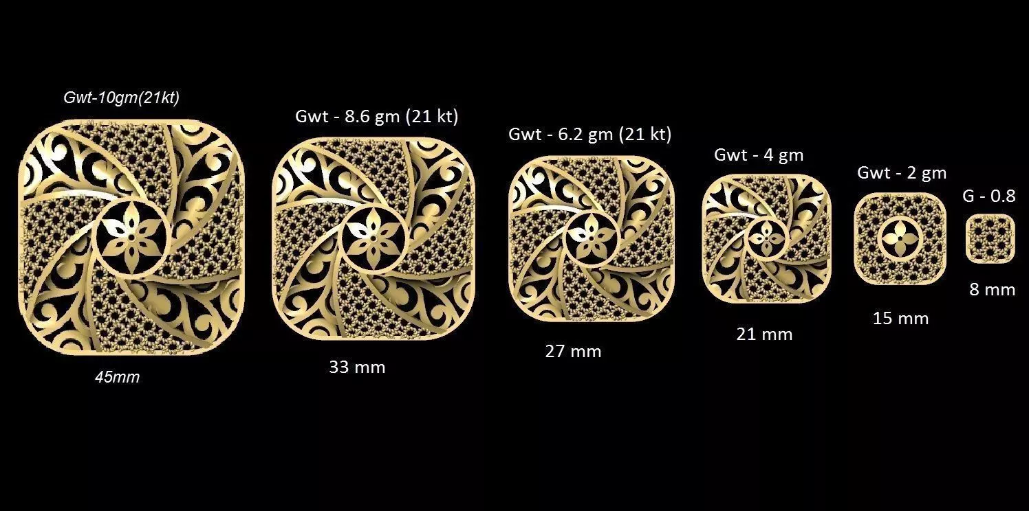 VR-PND2256 gold plated nail art stickers 3D print model_0