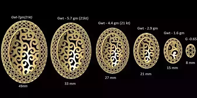 VR-PND2152 size of gold medallion