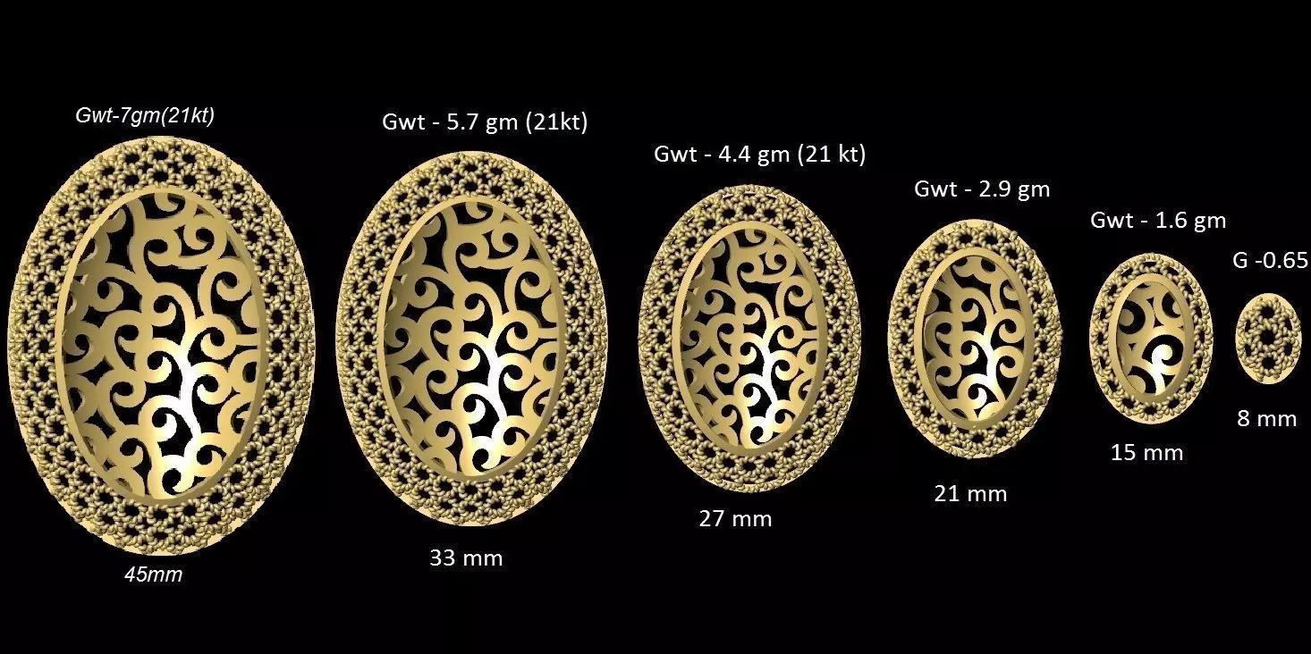 VR-PND2152 size of gold medallion 3D print model_0