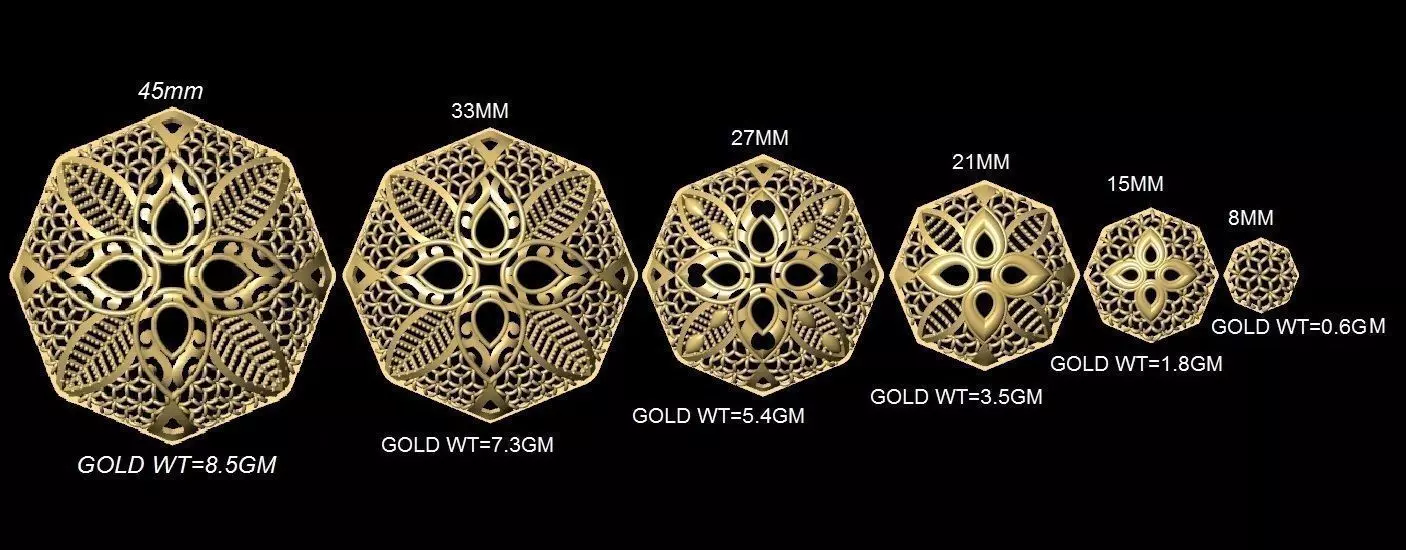 vr-pnd2143 gold - plated ornaments 3D print model_0