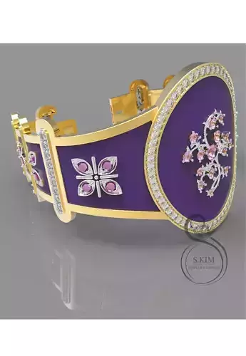  Bracelet with enamel consists of elements 3D Print Model