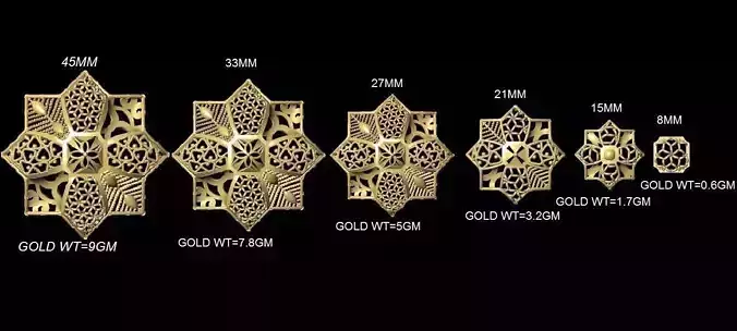 vr-pnd2136 gold ring size chart 3D print model