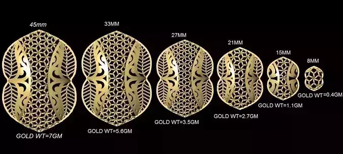vr-pnd2133 gold leaf design 3D print model