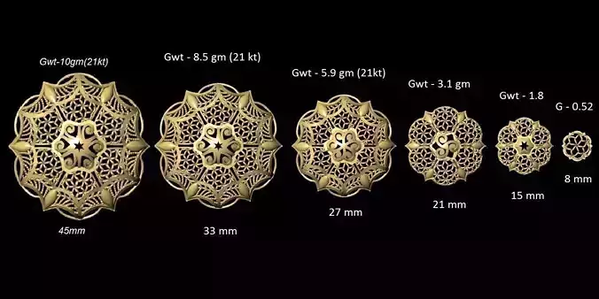 vr-pnd2097 gold - plated ornaments 3D print model