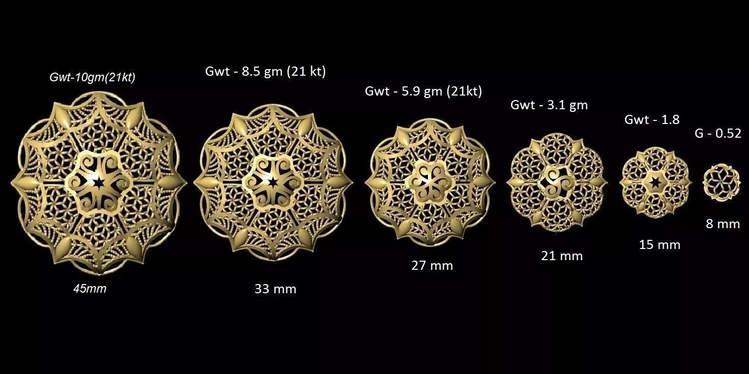 vr-pnd2097 gold - plated ornaments 3D print model_0