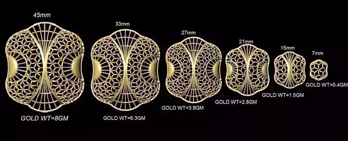vr-pnd2090 gold ring size chart 3D print model