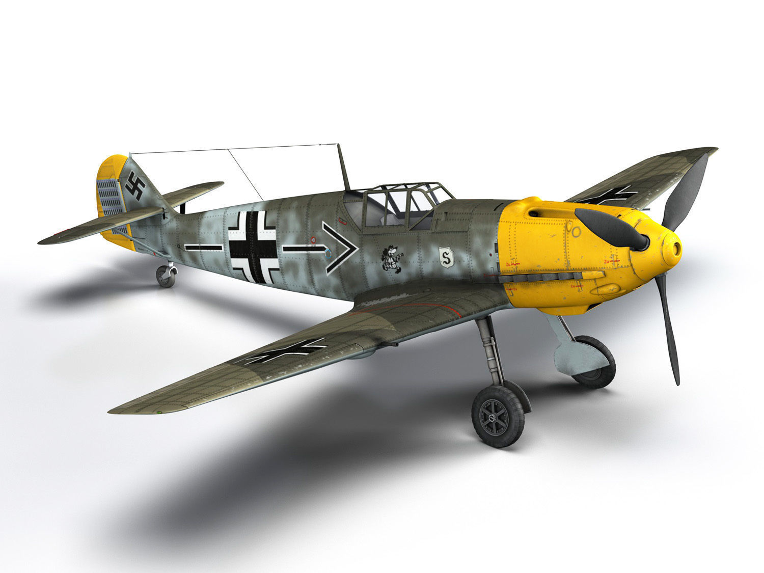 Messerschmitt - BF-109 E - JG26 3D model_12