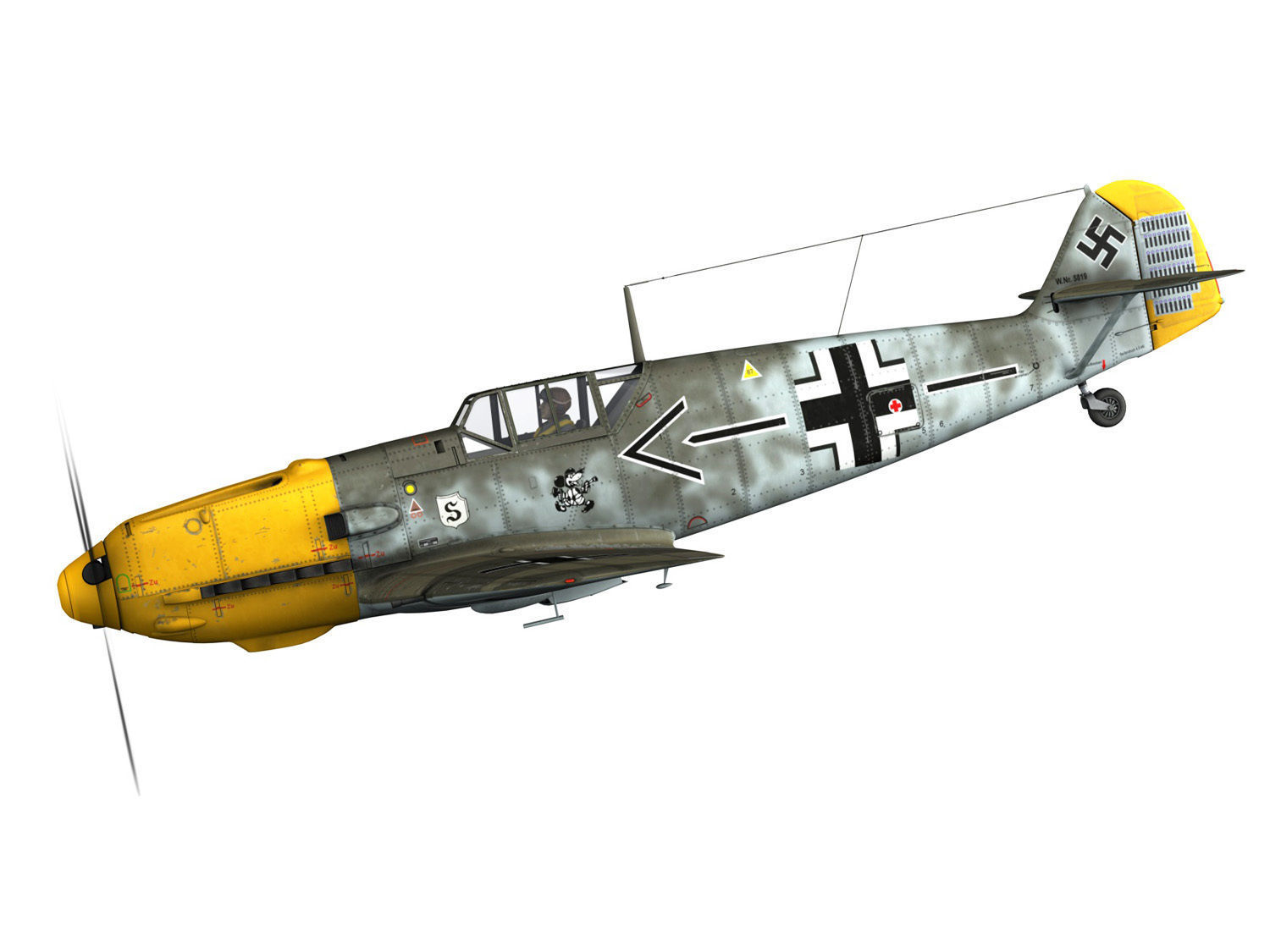 Messerschmitt - BF-109 E - JG26 3D model_1