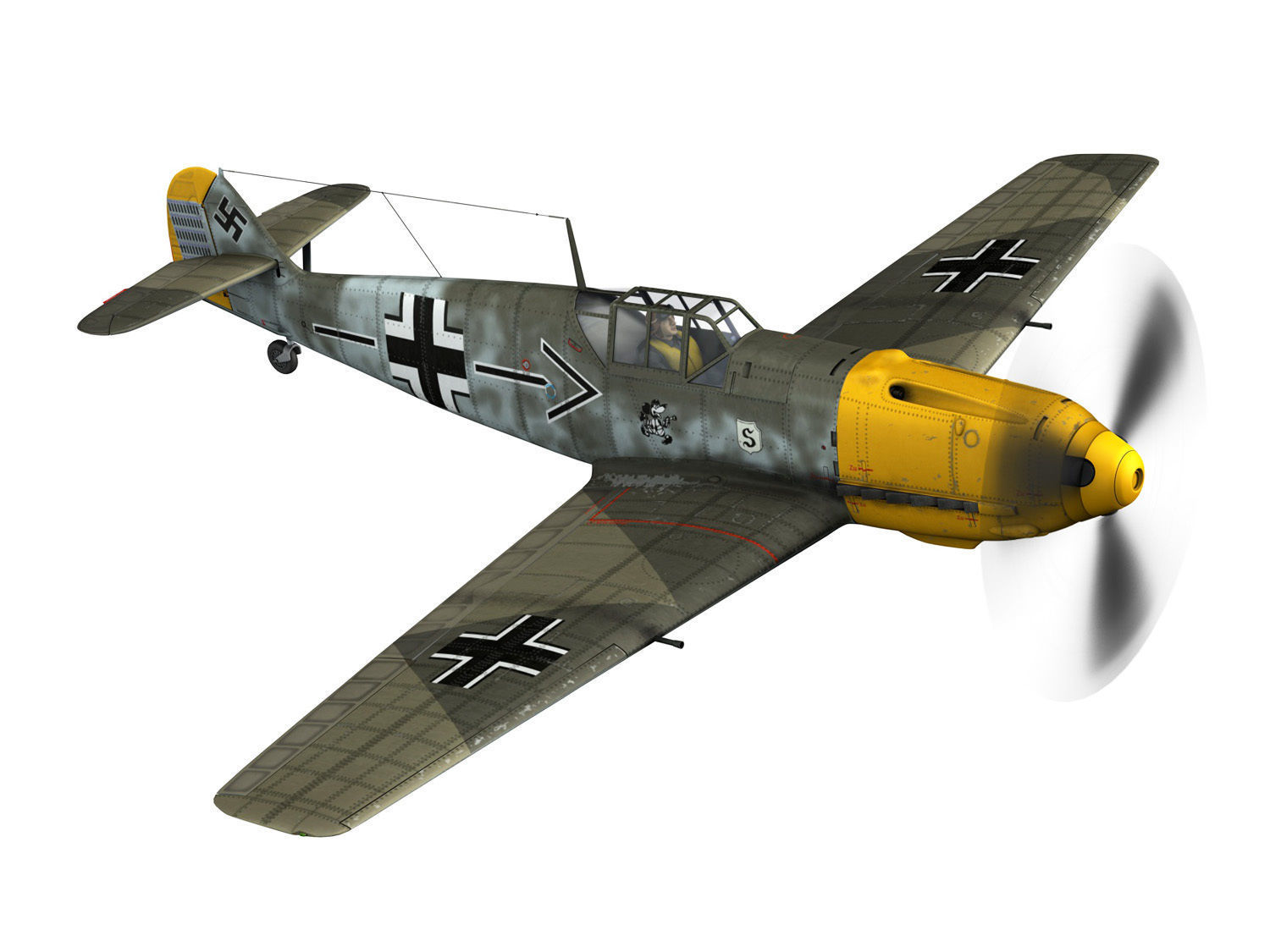 Messerschmitt - BF-109 E - JG26 3D model_5