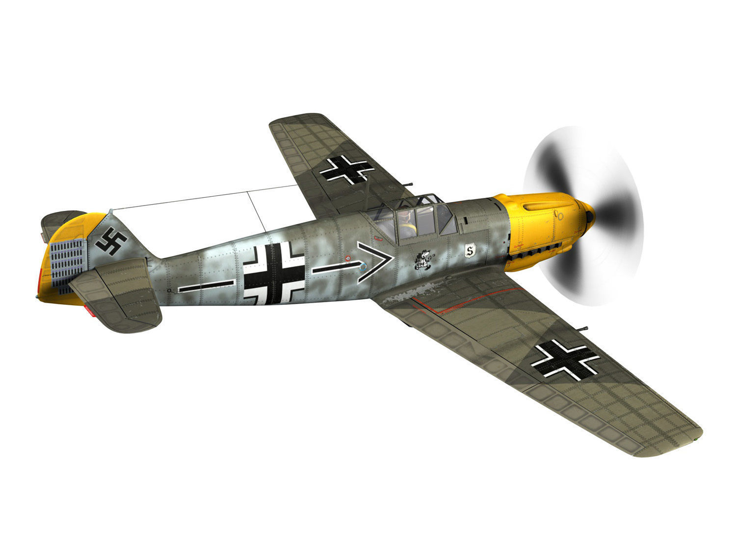 Messerschmitt - BF-109 E - JG26 3D model_4
