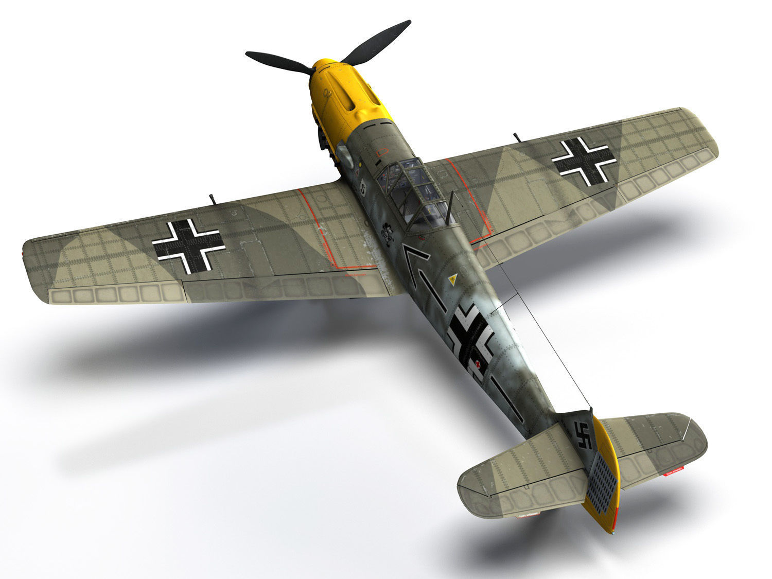 Messerschmitt - BF-109 E - JG26 3D model_10