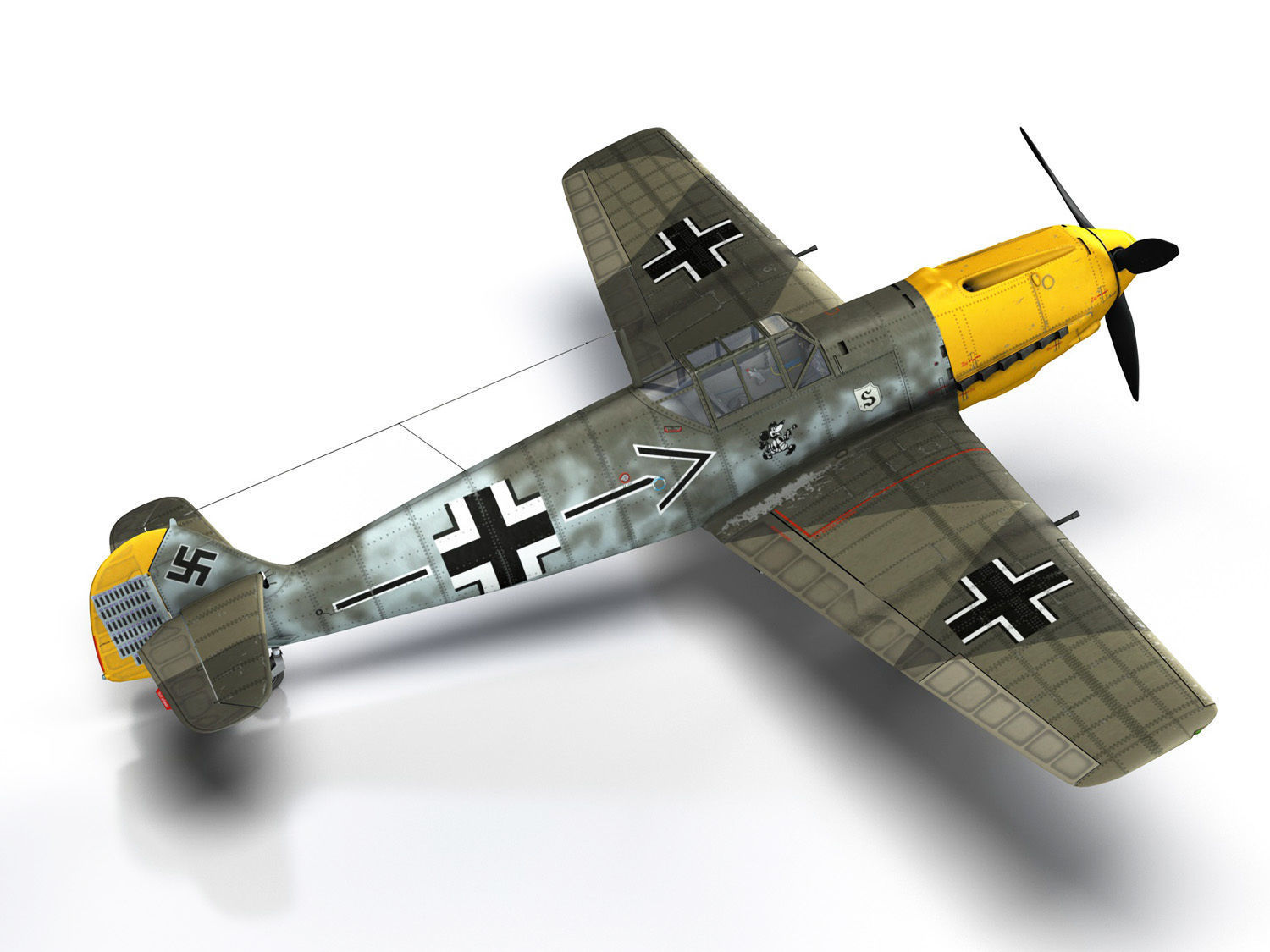 Messerschmitt - BF-109 E - JG26 3D model_11