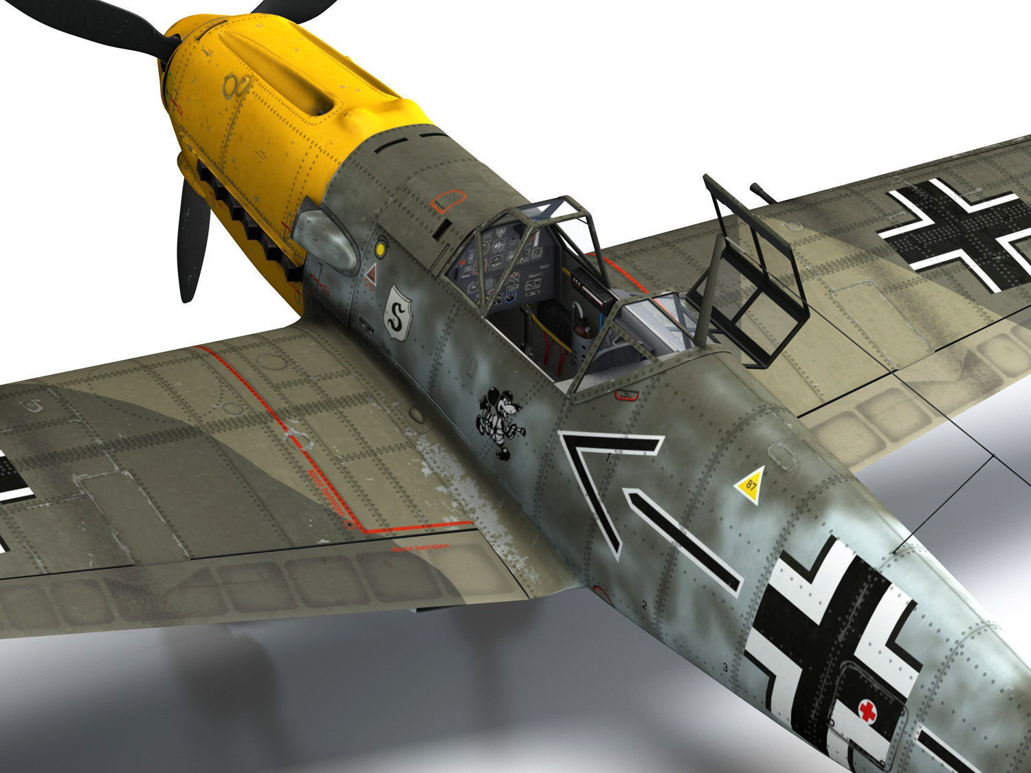Messerschmitt - BF-109 E - JG26 3D model_13