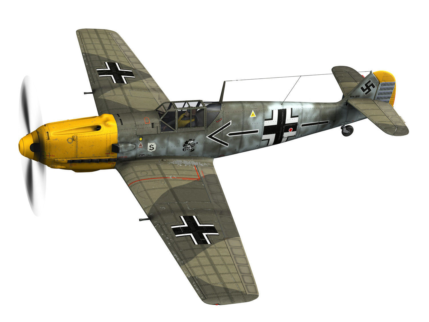 Messerschmitt - BF-109 E - JG26 3D model_2