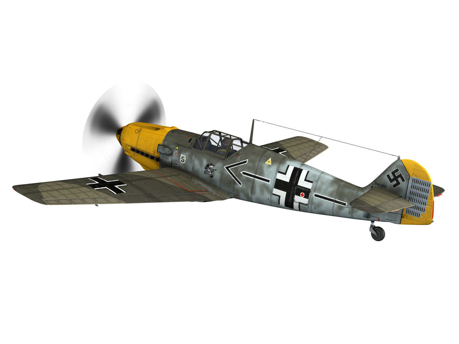 Messerschmitt - BF-109 E - JG26 3D model_3