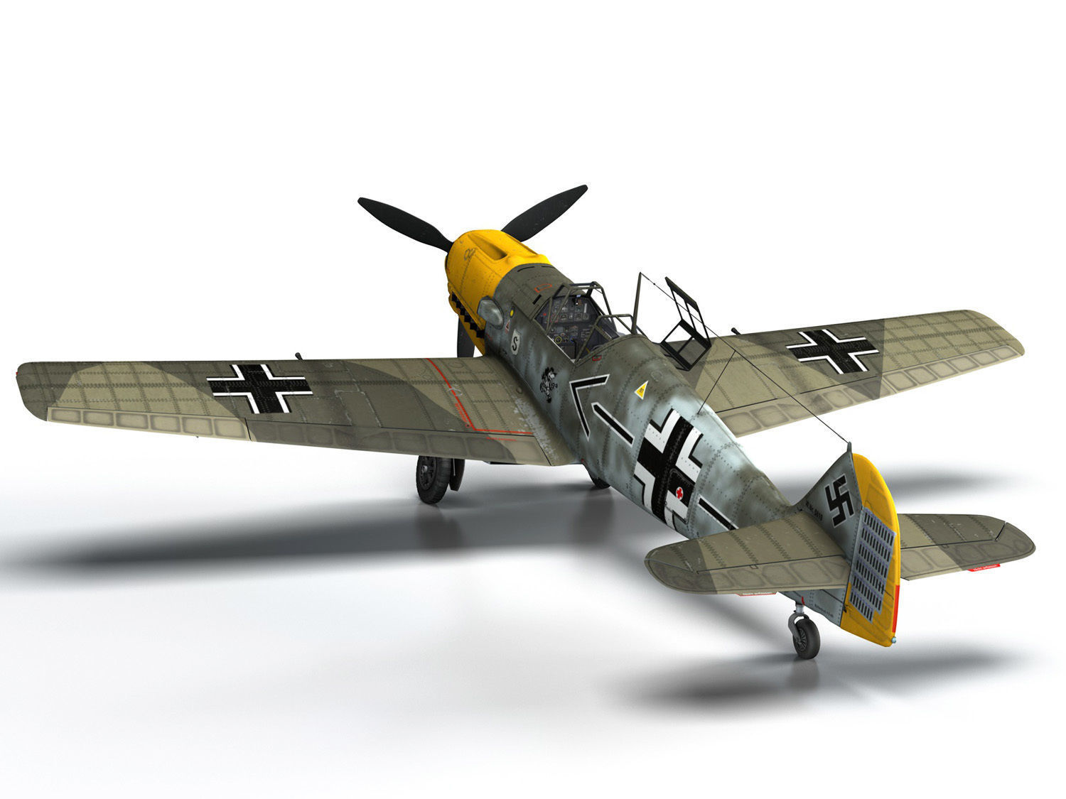 Messerschmitt - BF-109 E - JG26 3D model_9