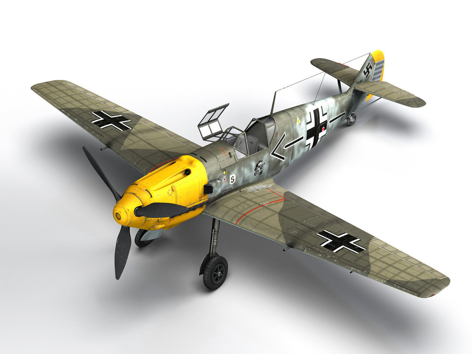 Messerschmitt - BF-109 E - JG26 3D model_7
