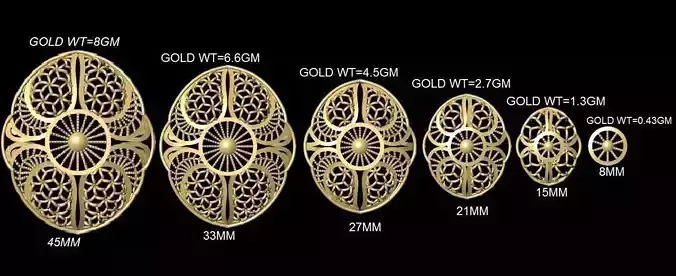 vr-pnd2079 gold and silver ring sizes 3D print model