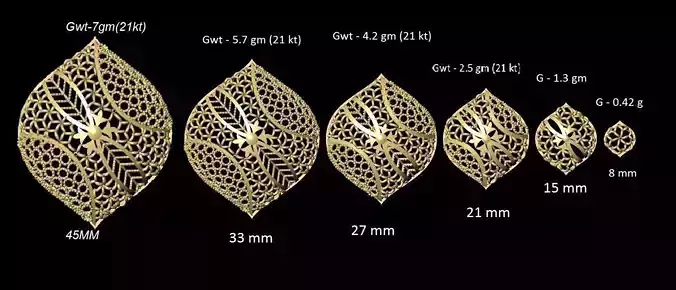 VR-PND2025 gold leaf 3D print model