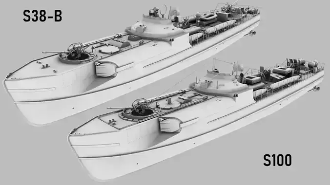 SCHNELLBOOT S38-B and S100 BUNDLE 3D model