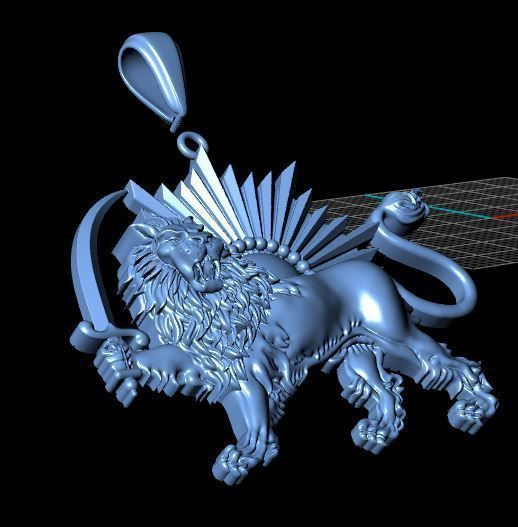 PAHLAVI dynasty PENDANT 3D print model_5
