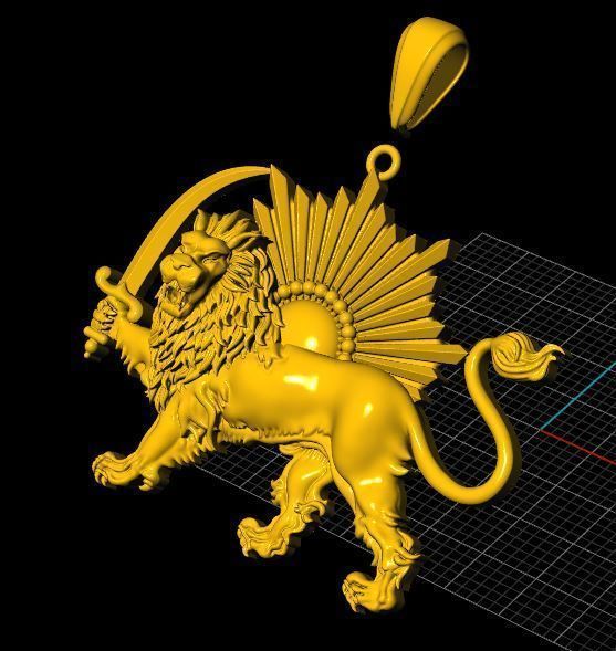 PAHLAVI dynasty PENDANT 3D print model_10