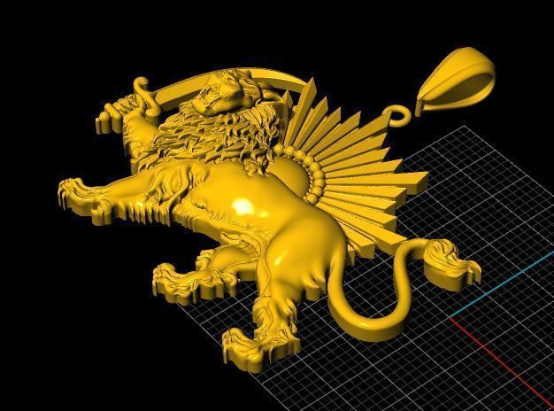 PAHLAVI dynasty PENDANT 3D print model_8
