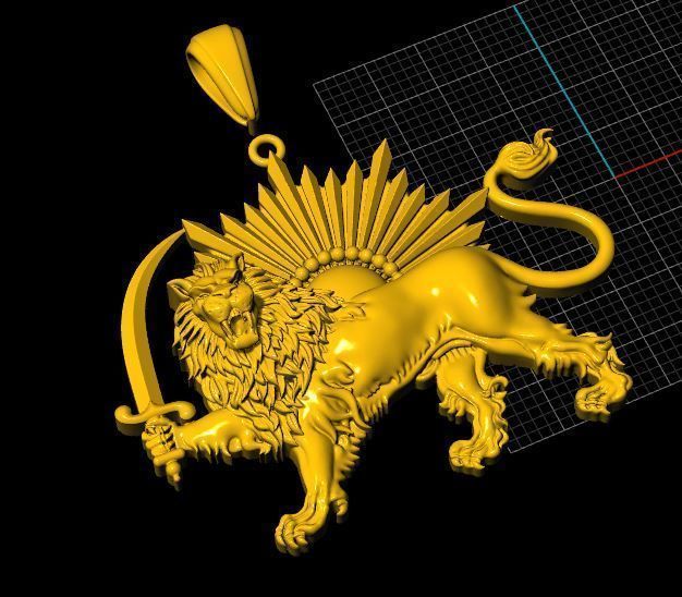 PAHLAVI dynasty PENDANT 3D print model_9