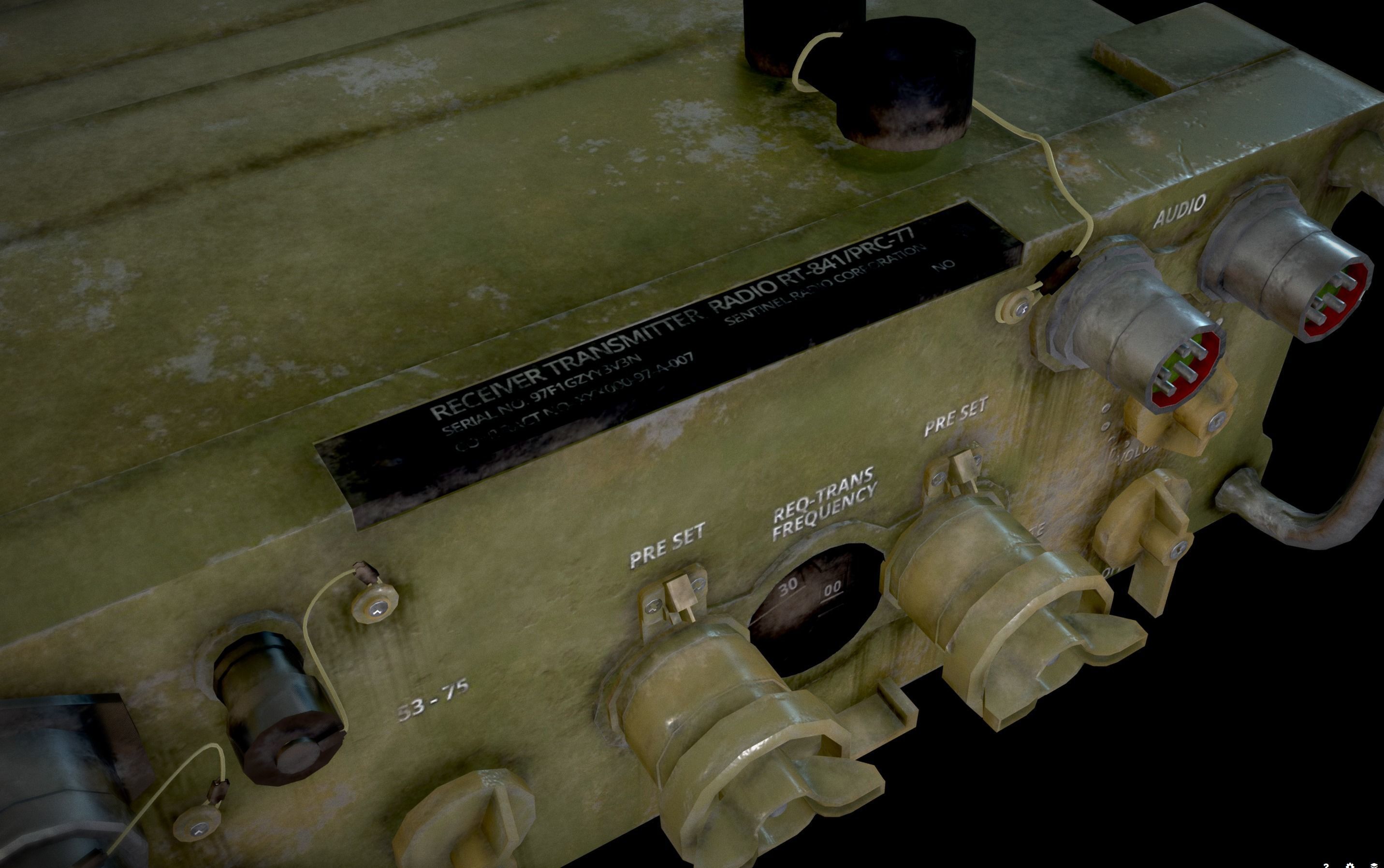AN - PRC-77 Portable Radio Transceiver - Detailed Military Radio Low-poly 3D model_14