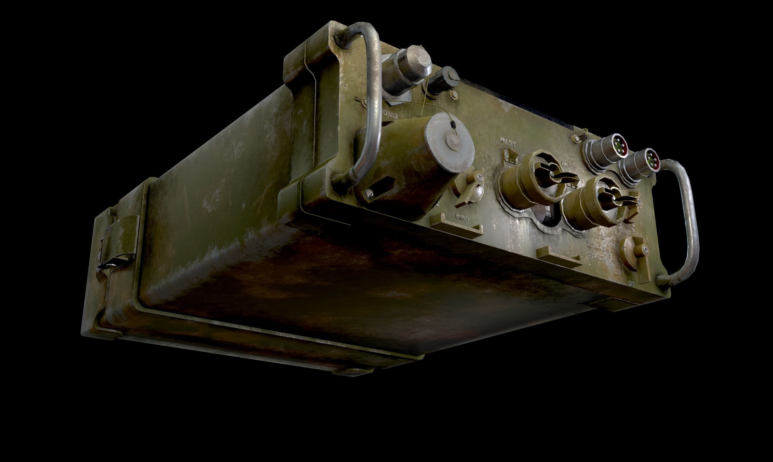 AN - PRC-77 Portable Radio Transceiver - Detailed Military Radio Low-poly 3D model_6