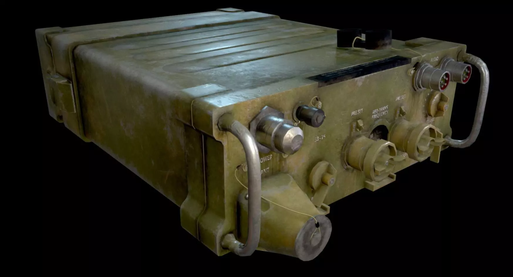 AN - PRC-77 Portable Radio Transceiver - Detailed Military Radio Low-poly 3D model_0